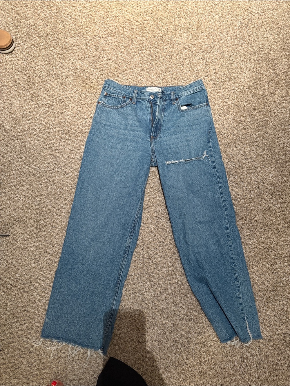 Abercrombie and Fitch “The Loose High-Rise” Wide Leg Women's Jeans in Light Blue
